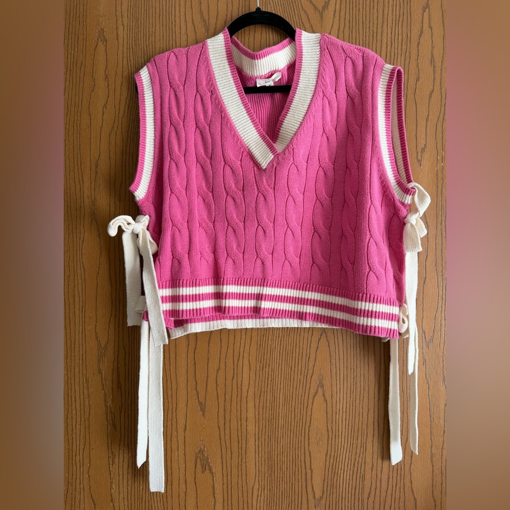 Entro Pink Knit Sweater Vest